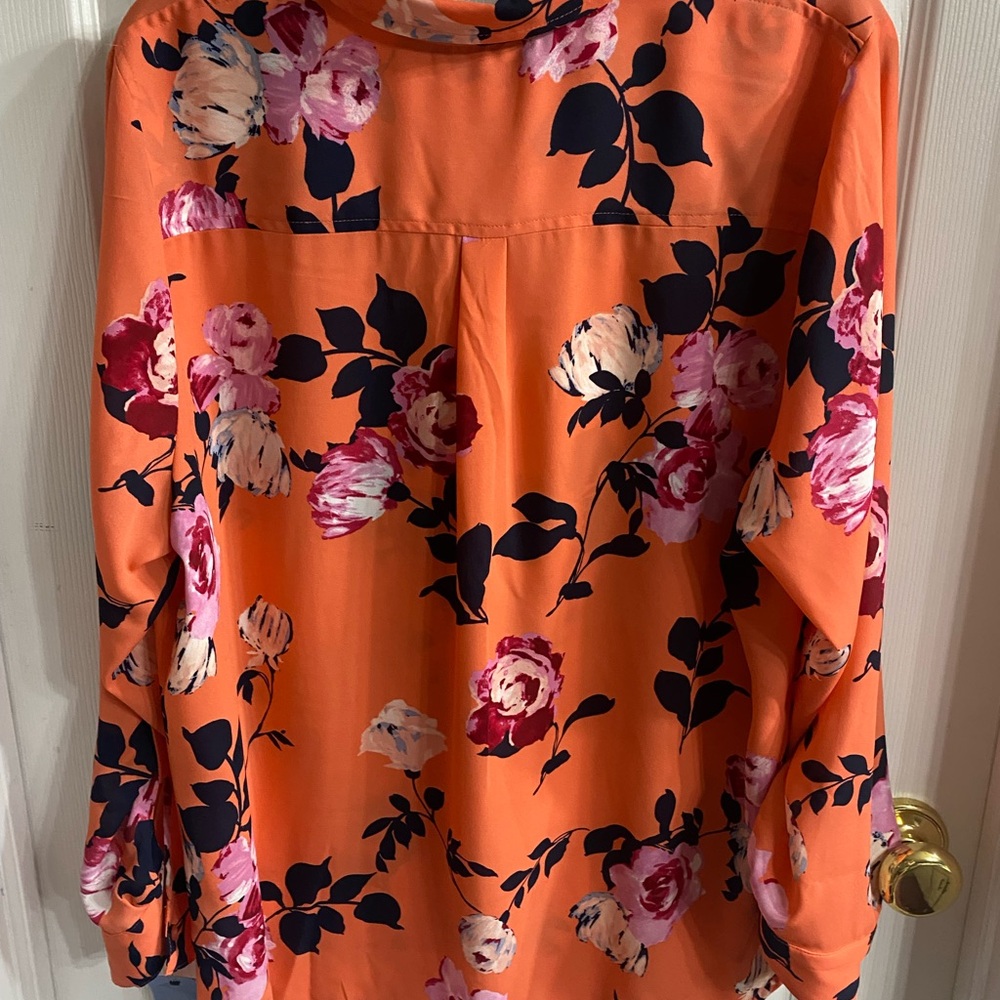 Apt. 9 Orange Floral Women's Top - Picture 4 of 5